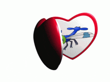 a heart shaped container with a dragonfly inside of it