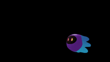 a purple and blue object with a black background