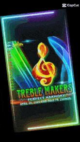 an advertisement for treble makers perfect harmony