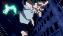 a person with a green lightning bolt coming out of their finger