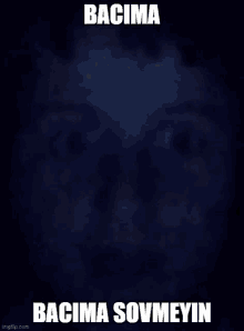 a black background with the words bacima bacima sovmeyin on it .