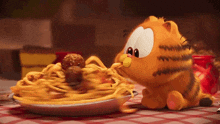 Eating Pasta Garfield GIF - Eating Pasta Garfield Jon Arbuckle GIFs