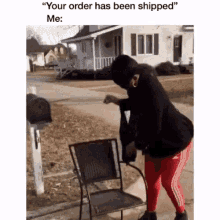 waiting lady your order has been shipped sit