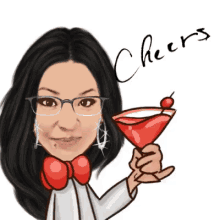 cheers red bow martini sparkling earing toast