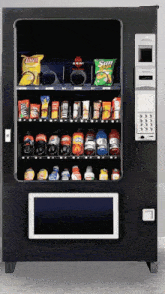 a vending machine with a bag of lays chips in it