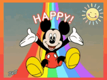 Mickey Mouse Rainbow GIF - Mickey Mouse Rainbow Happy GIFs