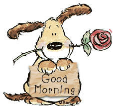 Good Morning Dog Sticker - Good Morning Dog Flower Stickers
