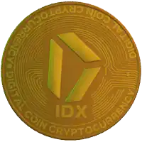 a green coin that says digital coin crypto currency idx