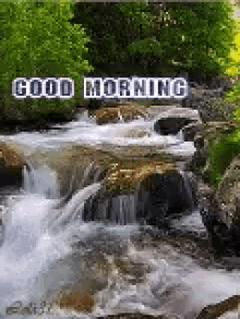 Good Morning Waterfall GIF - Good Morning Waterfall Stream GIFs