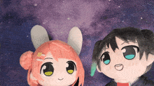 a couple of stuffed animals standing next to each other