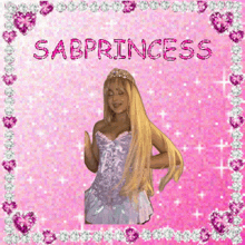 a picture of a girl in a princess costume with the words sabprincess written above her