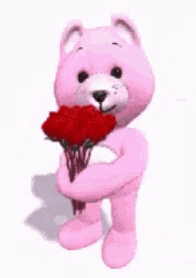 Teddybear Roses GIF