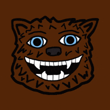 a cartoon drawing of a werewolf with a green background