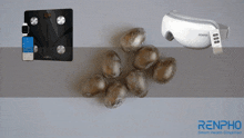a renpho smart health simplified advertisement with a scale and eggs