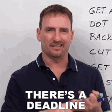 Theres A Deadline Adam GIF - Theres A Deadline Adam Learn English With Adam GIFs