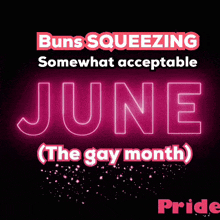 a neon sign that says june on it