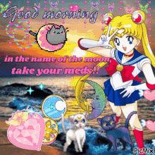 Sailor Moon Good Morning GIF - Sailor Moon Good Morning Meds GIFs