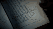 a book is opened to a page that says " she speaks "