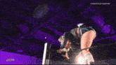 a woman in a wrestling ring with the words #watchdpw on the bottom right