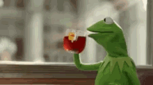 Kermit The Frog Tea GIF - Kermit The Frog Tea Drinking GIFs