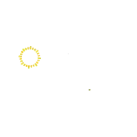 a bunch of hearts with a sun in the middle