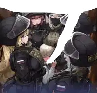 a group of female soldiers with one wearing a helmet that says fcb