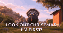 Turkey Trot Gobble Gobble GIF - Turkey Trot Gobble Gobble Look Out Christmas GIFs