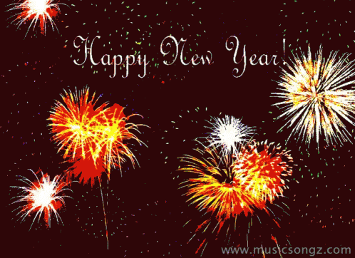happy new year fireworks animation