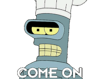 Come On Eat Bender Sticker - Come On Eat Bender Futurama Stickers