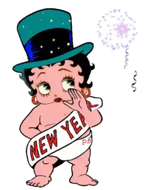 Baby New Year Happy New Year Sticker - Baby New Year Happy New Year Betty Boop Stickers