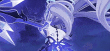 a close up of a person with a sword in their hand .