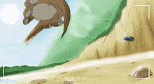 a cartoon of a squirrel jumping off a cliff with a watermark that says mdbm