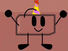 a cartoon character wearing a party hat with a bow