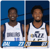 Dallas Mavericks (23) Vs. Utah Jazz (20) First-second Period Break GIF - Nba Basketball Nba 2021 GIFs