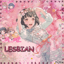 a picture of a girl with a crown on her head and the word lesbian on the bottom