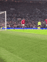 a soccer player in a red jersey with the number 6 on the back