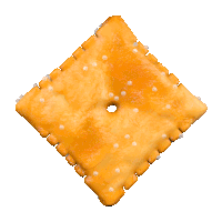 a square cracker with a hole in the center