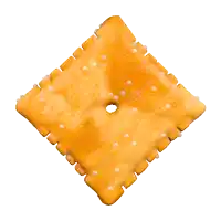 a square cracker with a hole in the center