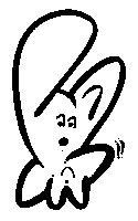 a black and white drawing of a butterfly with the letter r on it .
