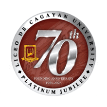 a 70th anniversary logo for liceo de cagayan university platinum jubilee