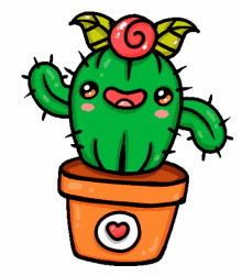 kawaii garbikw cactus bowling smiling
