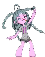 a pixel art drawing of a girl with long hair