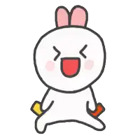 a cartoon rabbit is holding a cup and a piece of paper