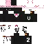 a pixel art drawing of a person standing on a staircase with a pink hat .