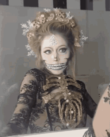 Lindsey Stirling Skeleton GIF - Lindsey Stirling Skeleton Halloween GIFs