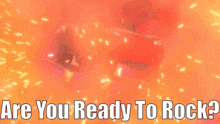 a poster with a red car and the words " are you ready to rock " below it