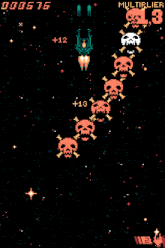 a pixel art of a skull and crossbones with the number 1036 in the upper left corner