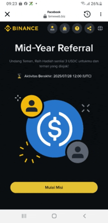 a phone screen displays a mid-year referral
