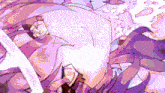 a purple and pink pixel art of a person 's face
