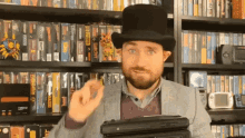 Peace Sign Top Hat Gaming Man GIF - Peace Sign Top Hat Gaming Man Peace Out GIFs